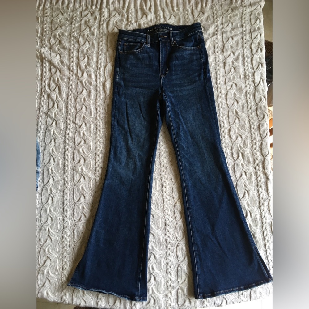 American eagle super hi rise flare 6